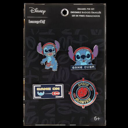 Loungefly Disney Stitch Gamer 4-Piece Pin Set Exclusivo de Mundopixel