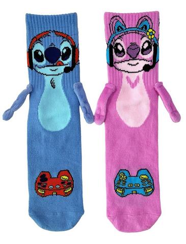 Disney Lilo and Stitch - Stitch and Angel Magnetic Crew Socks Exclusivo de Mundopixel