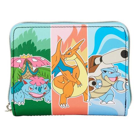 Loungefly Pokemon Mega Evolution Starters Zip Around Wallet Exclusivo de Mundopixel
