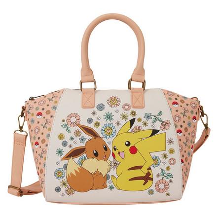 Loungefly Pokemon Pikachu and Eevee Floral Satchel Bag Exclusivo de Mundopixel