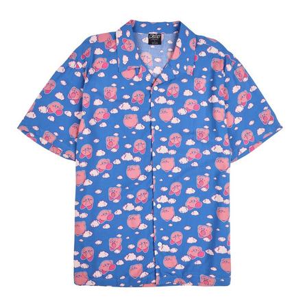 Kirby Pastel Cloud Print Woven Unisex Button-Up Exclusivo de Mundopixel