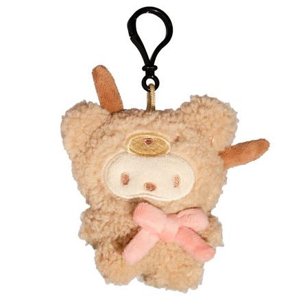 Sanrio Pochacco Cafe Latte Bear Plush Keychain Exclusivo de Mundopixel