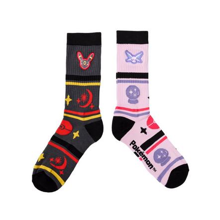 Pokemon Espeon And Umbreon Mismatch Patch Crew Socks Exclusivo de Mundopixel
