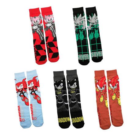 DC Comics X Sonic The Hedgehog Crew Socks 5 Pack Exclusivo de Mundopixel
