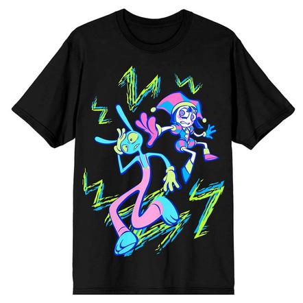 The Amazing Digital Circus Pomni and Jax Neon Puff Print Unisex Graphic T-Shirt Exclusivo de Mundopixel