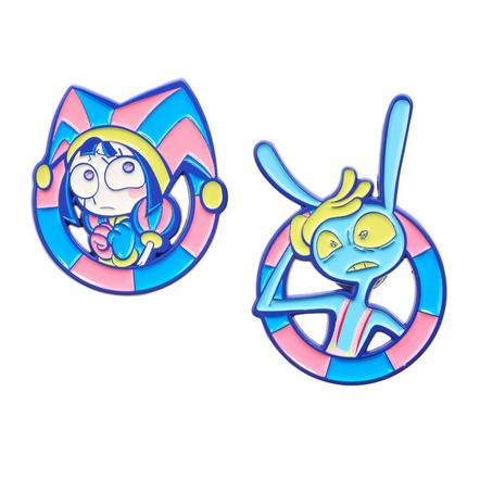 The Amazing Digital Circus Pomni and Jax Enamel Pin Set Exclusivo de Mundopixel