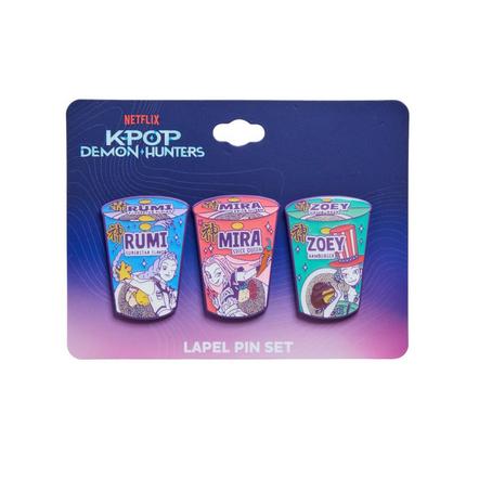 KPop Demon Hunters HUNTR/X Ramen Cup Enamel Pin Set Exclusivo de Mundopixel