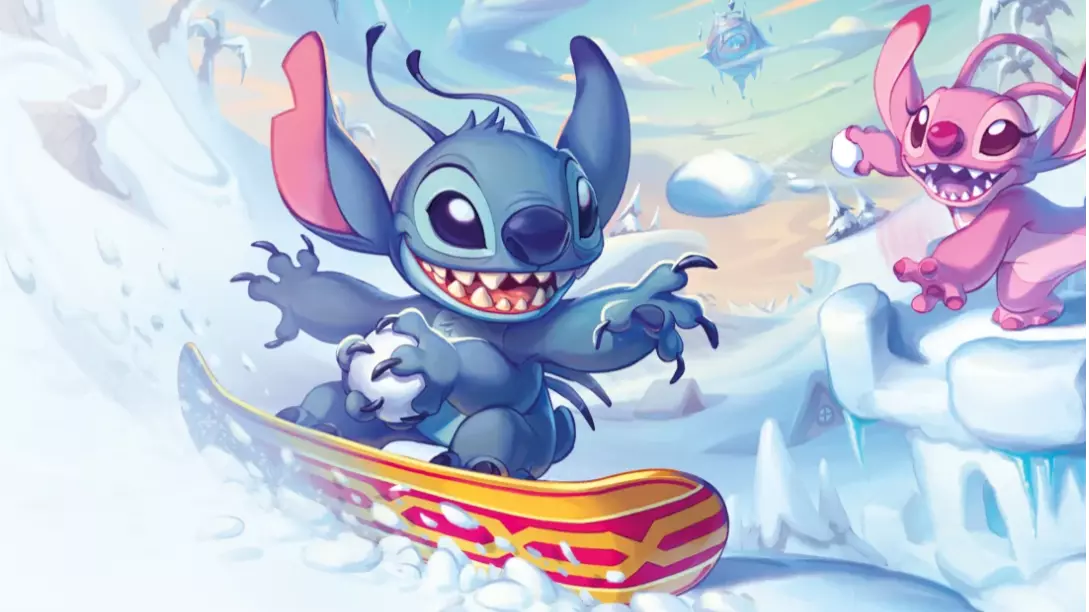 Snowboard Into Winterspell With Stich and Angel