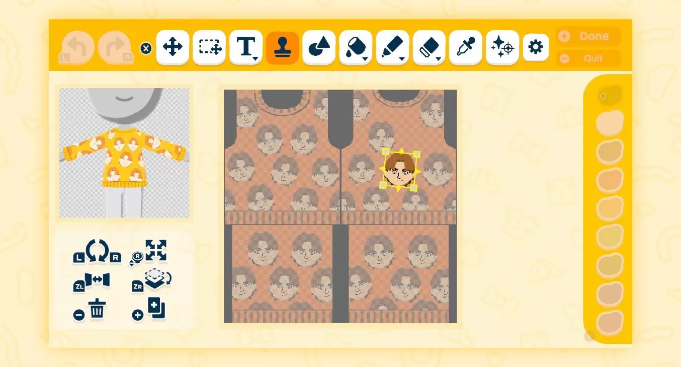 Give Mii characters clothes, food, y más