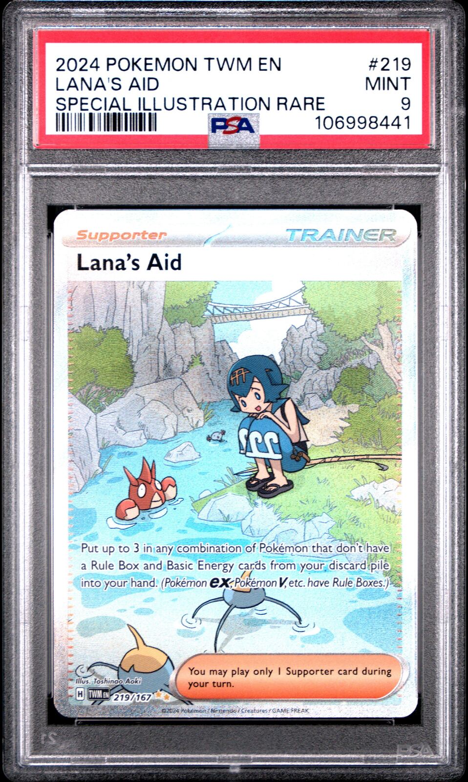 2024 Pokemon Twm En-twilight Masquerade 219 Lana's Aid Special Illustration Rare PSA 9
