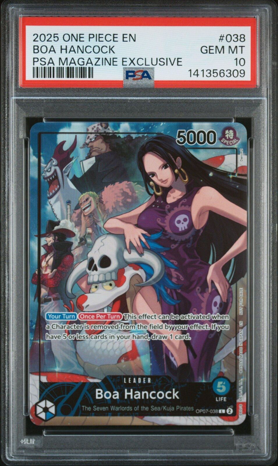2025 One Piece Promos 038 Boa Hancock Psa Magazine Exclusive PSA 10